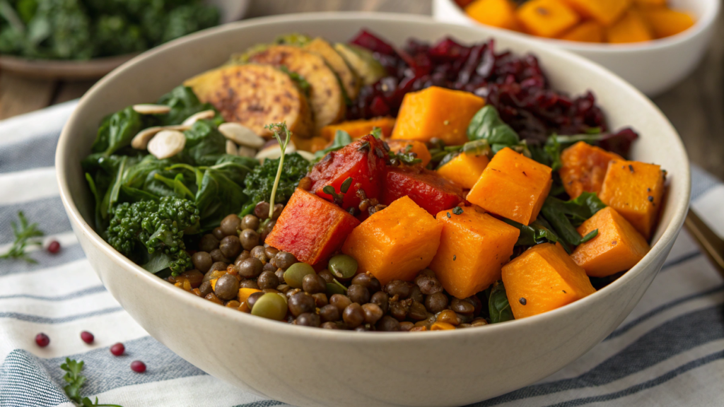 Fall Veggie Harvest Bowl with Butternut Squash