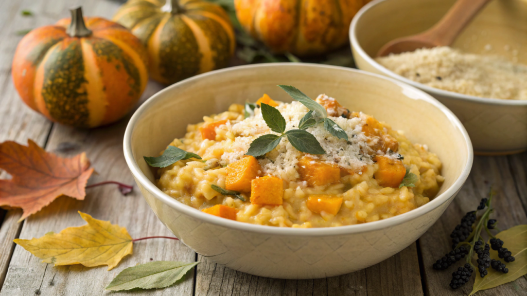 Fall Pumpkin Risotto with Nutty Parmesan