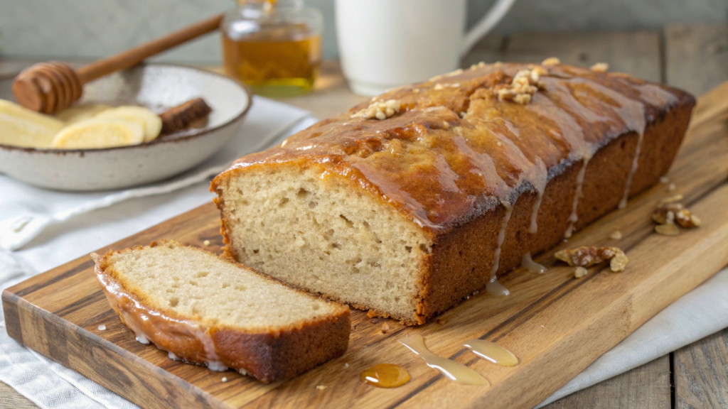 Gluten-Free Almond Banana Bread with Honey Glaze