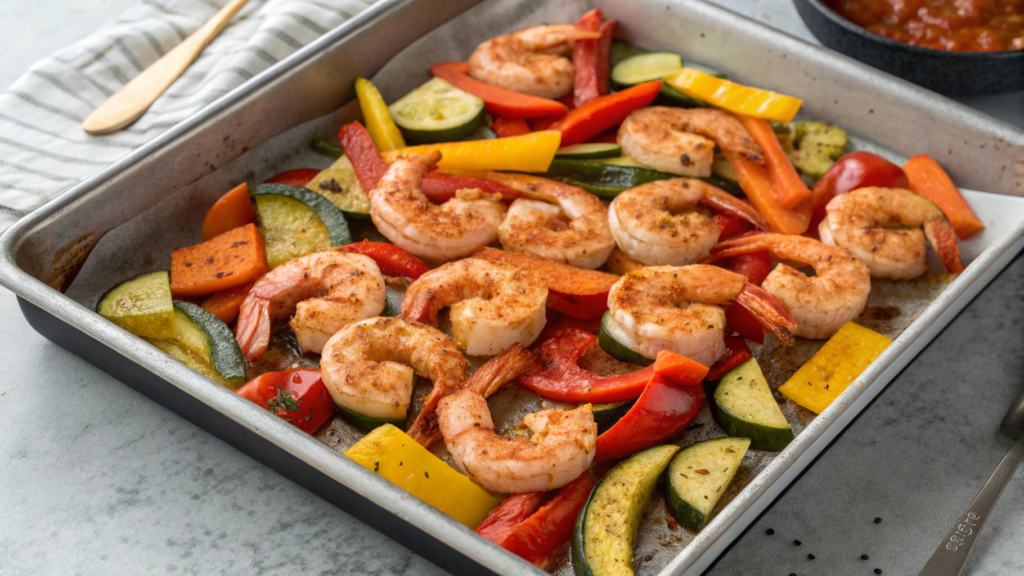 Sheet-Pan Harissa Shrimp with Vegetables