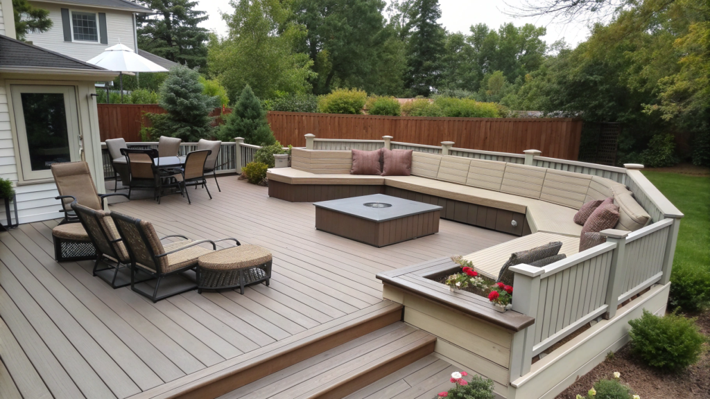 Deck with Wraparound Built-In Seating