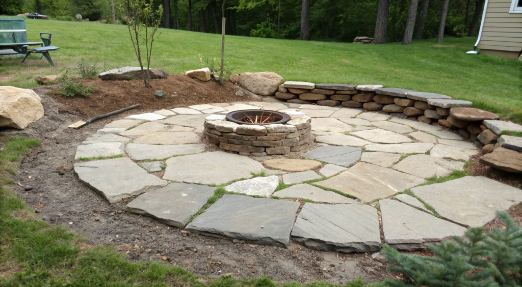 Fire Pit Layout Without Digging or Leveling