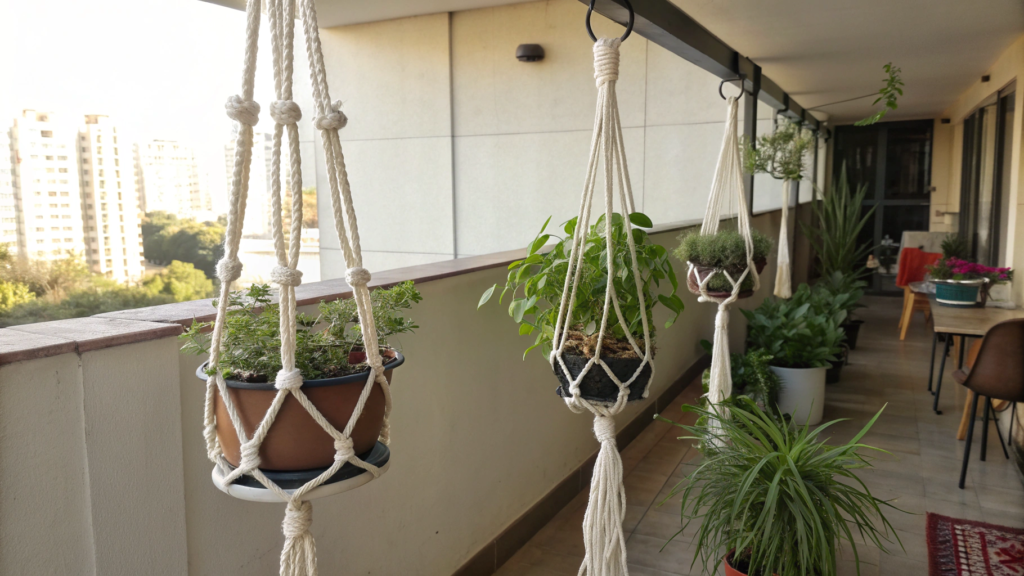 Macrame Plant Hangers for Vertical Displays