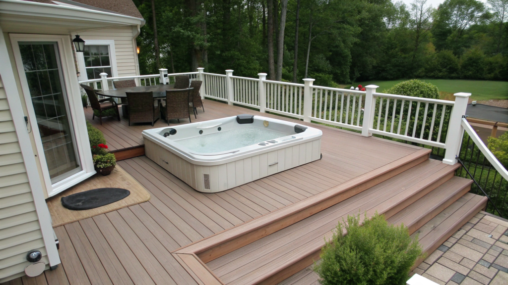 Deck with Hot Tub Sunken into the Floor