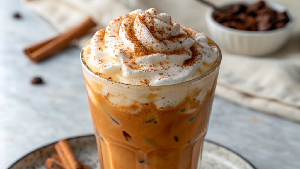 Iced Chai Latte with Spiced Pumpkin Cloud
