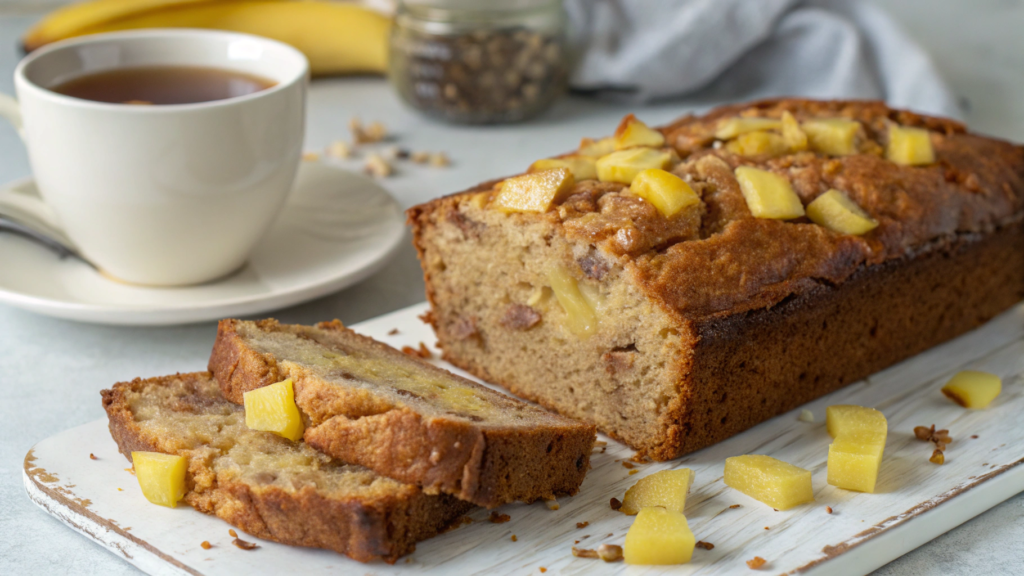 Tropical Banana Bread with Pineapple Chunks