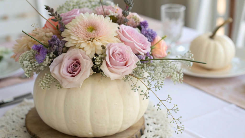 Soft Pastel Floral Pumpkin Design