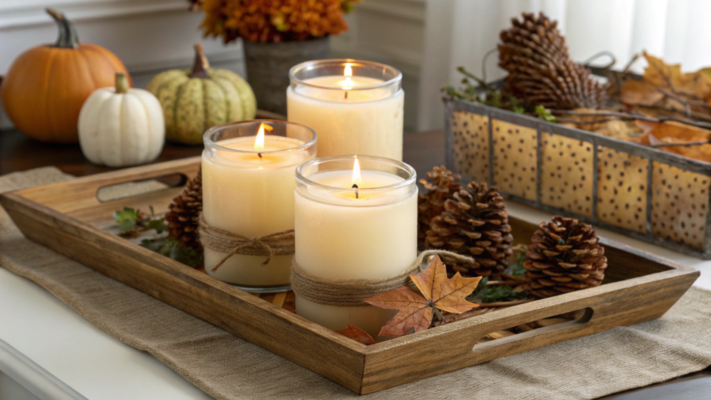 Candle Arrangements with Seasonal Scents