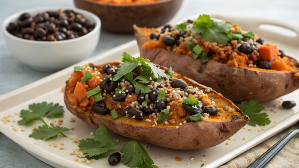 Stuffed Sweet Potatoes Packed with Healthy Protein