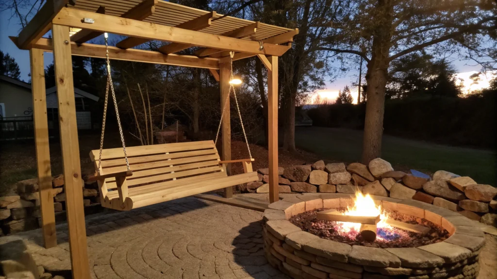 DIY Swing Bench Fire Pit