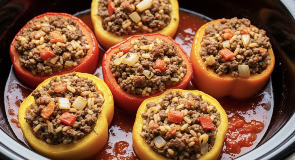 Stuffed Bell Peppers with Ground Beef