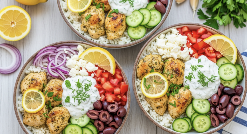 Crockpot Greek Chicken Bowls