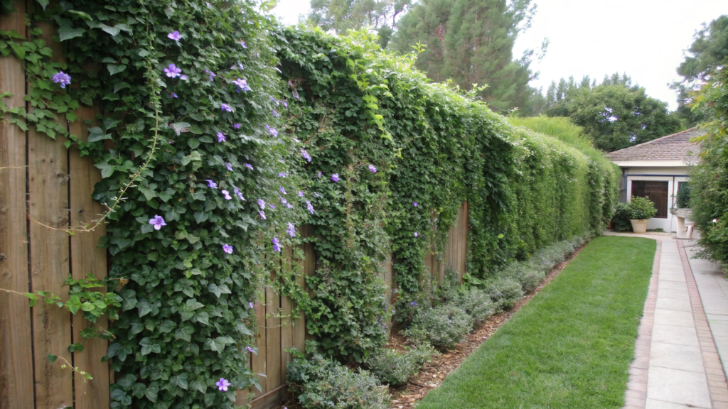 Clematis and Ivy Privacy Wall