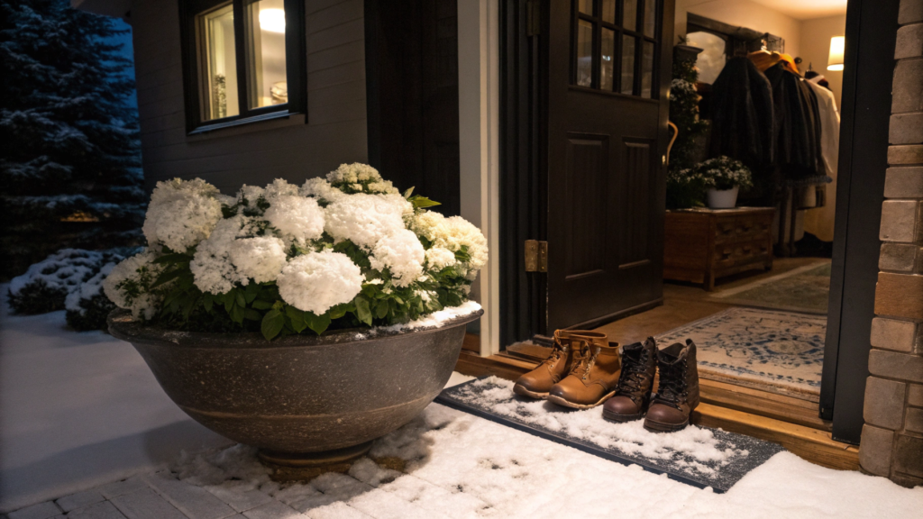Snowy Hydrangea Entryway Bowl