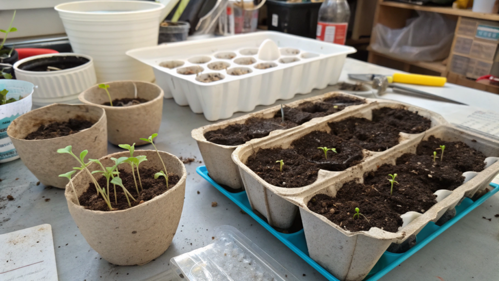 DIY Seed Starting Trays from Leftover Items