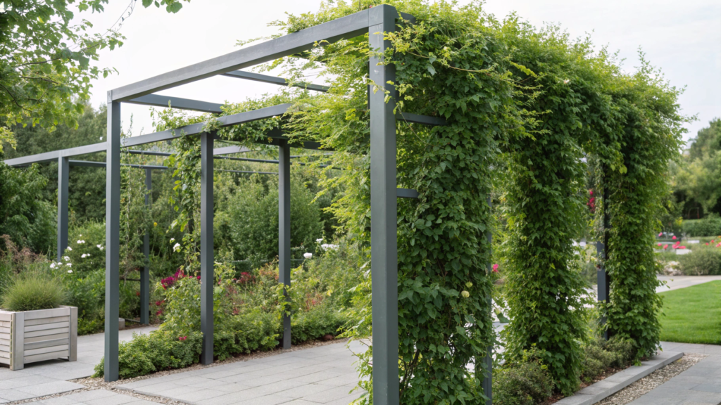 Modern Steel Frame with Greenery Curtain