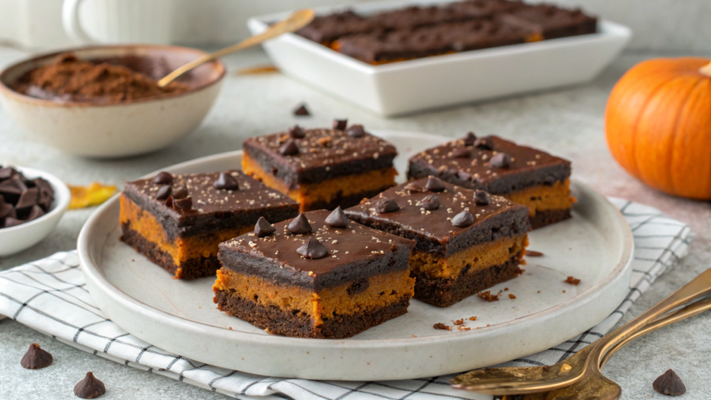 Chocolate Fudge Pumpkin Bars
