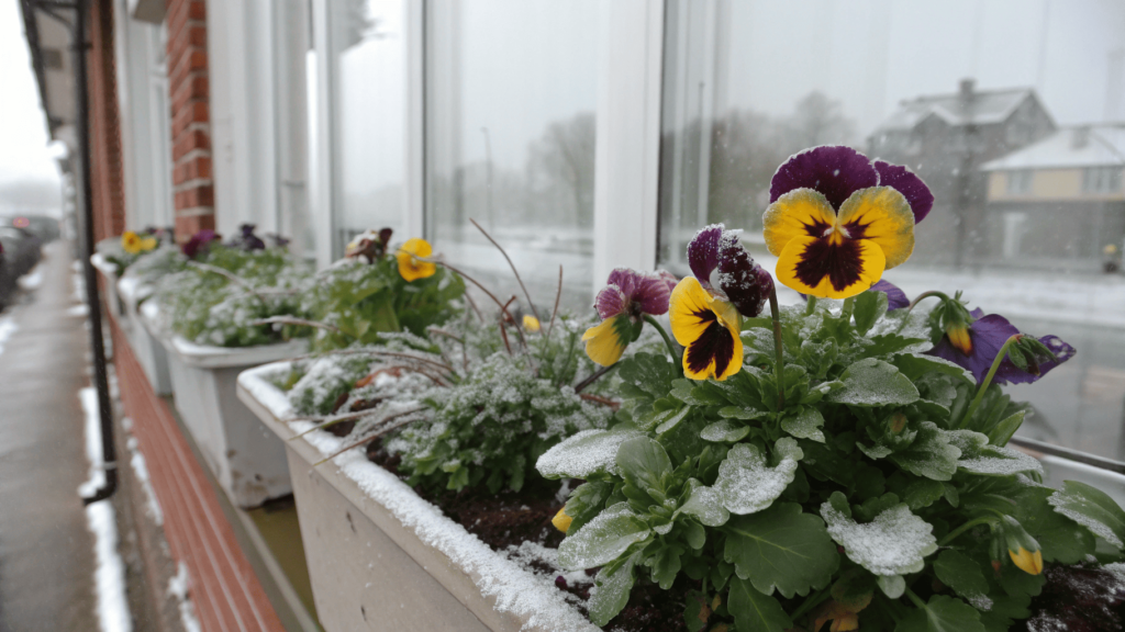 Cold Weather Violas for Window Boxes