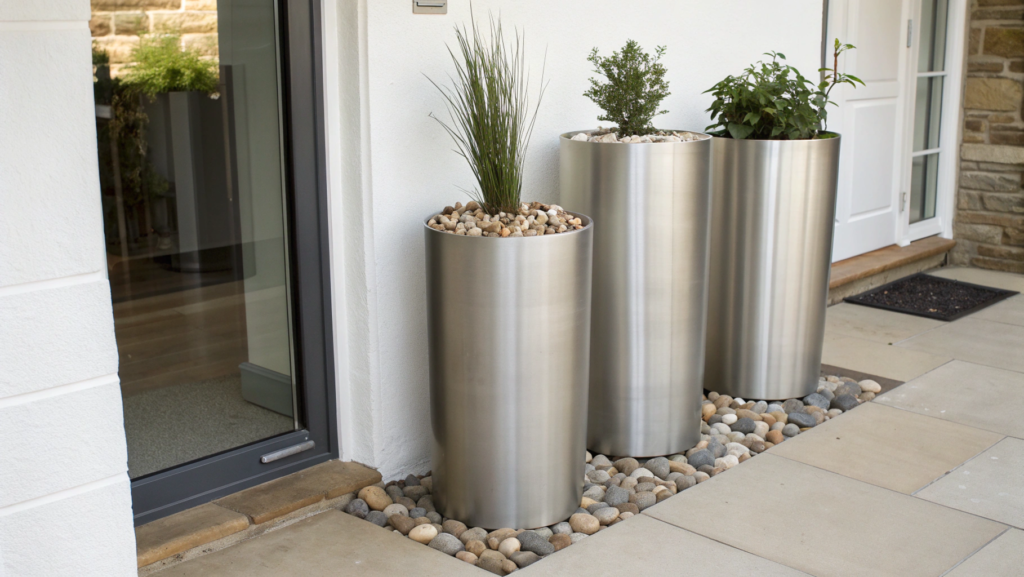 Modern Metal Cylinder Display