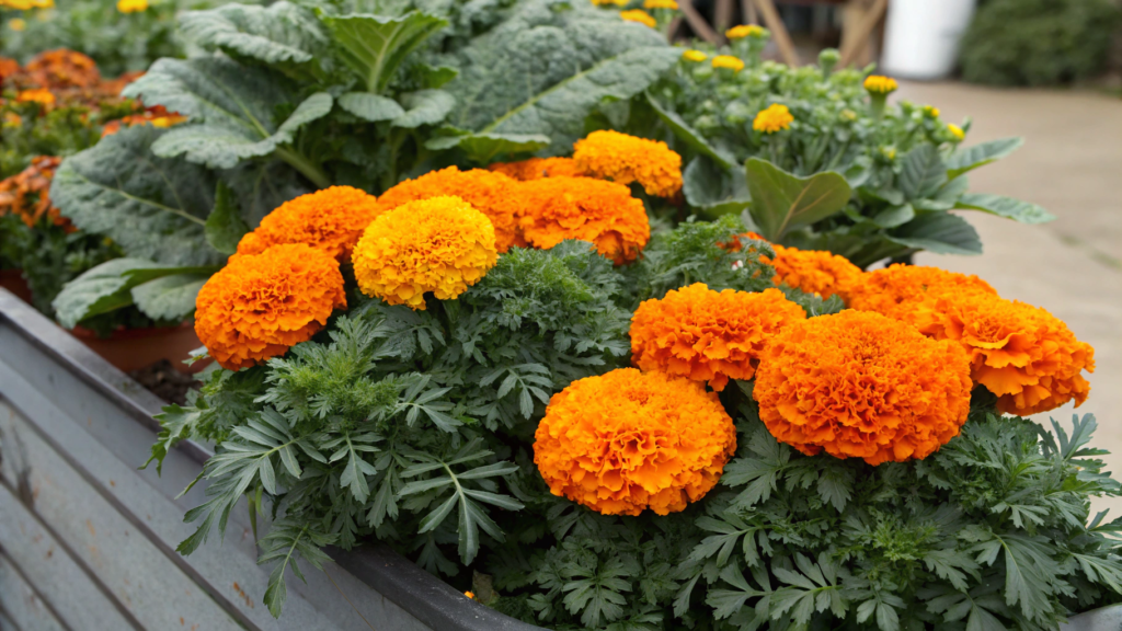 Pairing Marigolds with Seasonal Greens