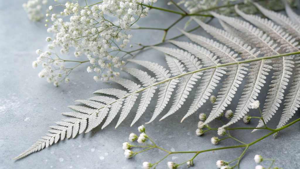 Silver Fern and Delicate Baby’s Breath Combo