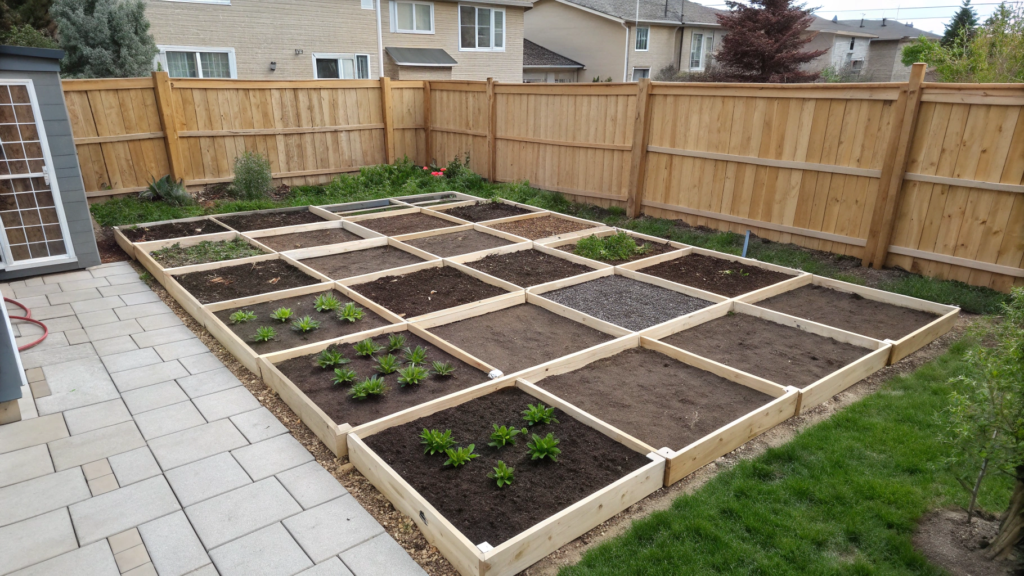 Square Layout for Compact Backyards