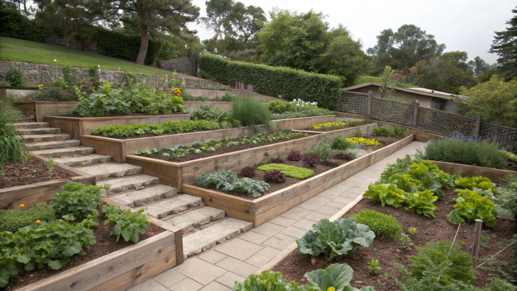 Layered Garden Beds for Visual Depth