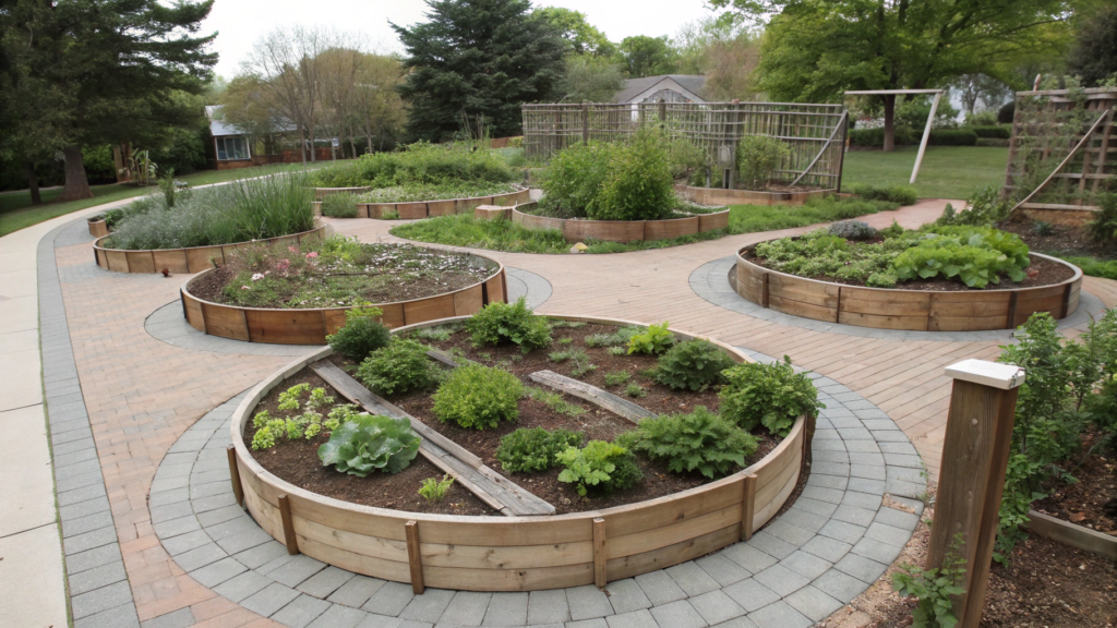Circular Raised Beds for Centerpiece Gardens