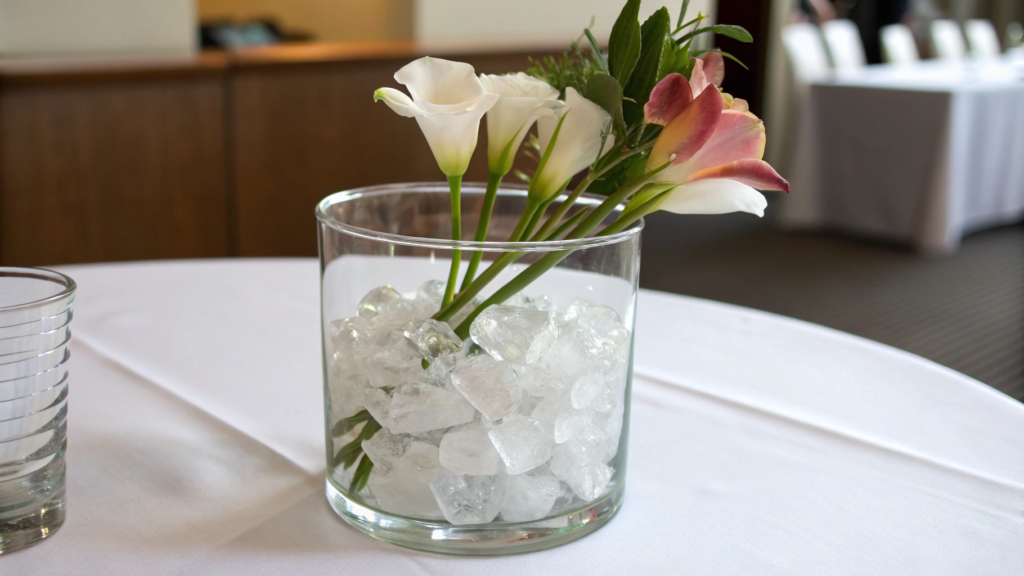 Crystal Glass Vase Winter Display