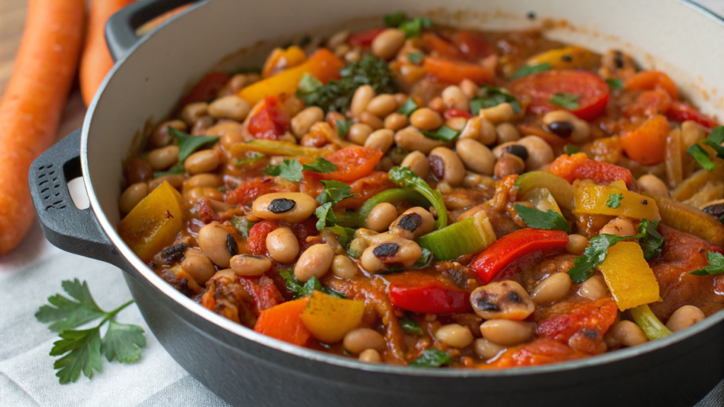 One-Pot Vegetarian Black Eyed Peas with Vegetables 