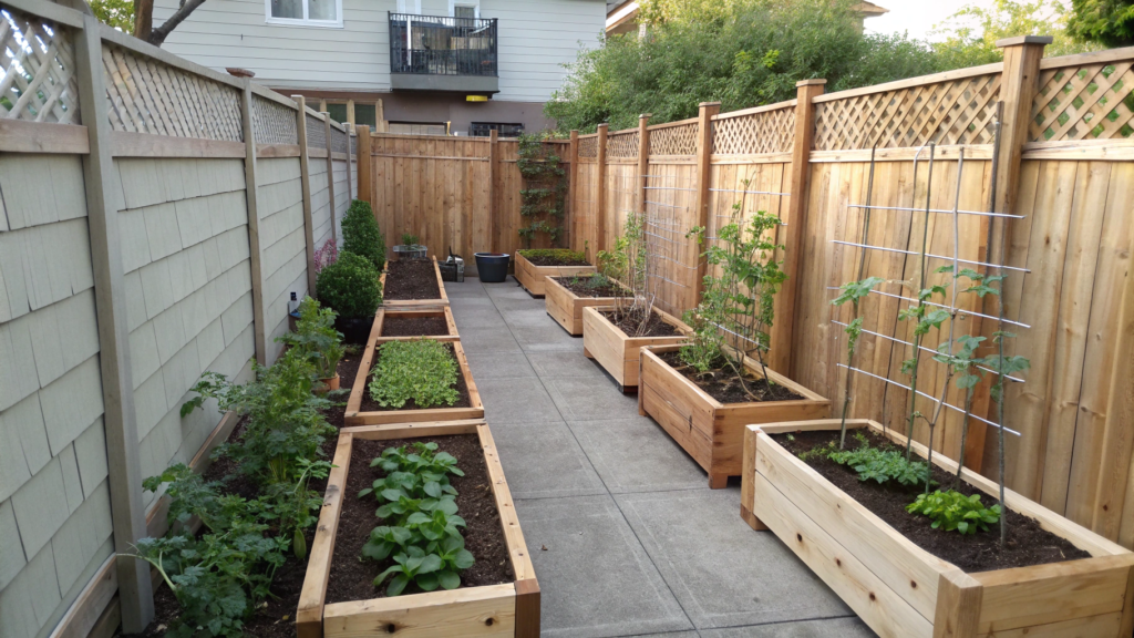 Fence-Connected Layouts for Compact Yards