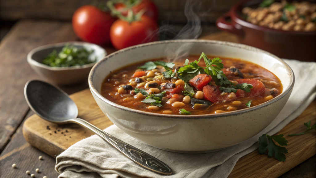 Smoky Tomato Black Eyed Peas Soup