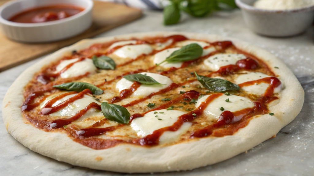Pizza Margherita With Hot Honey Style Chili Drizzle