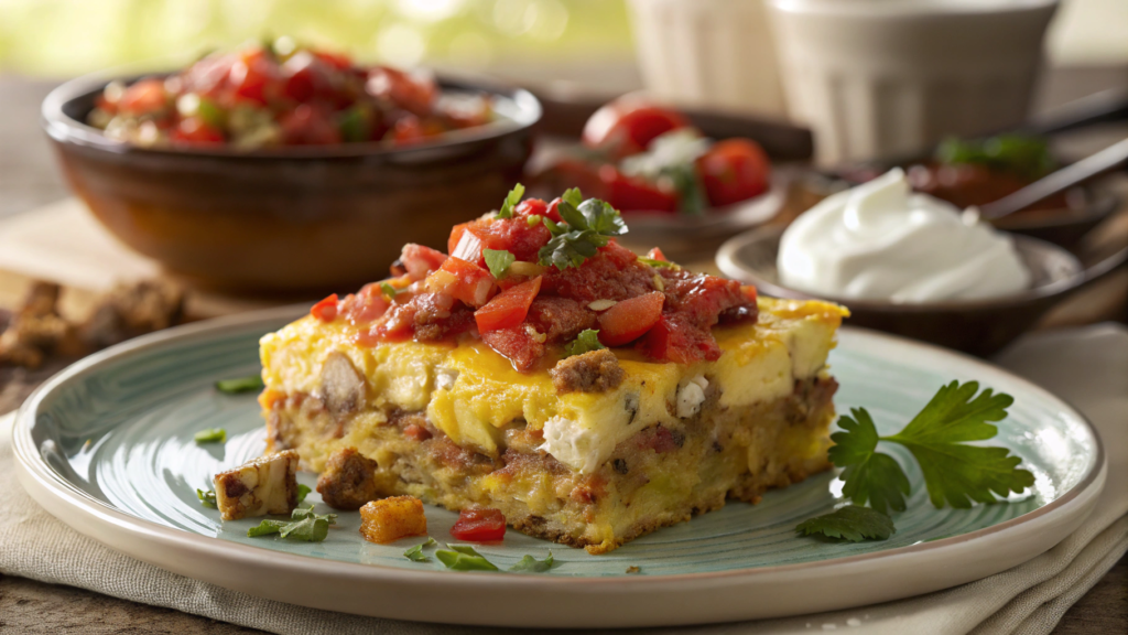 Southwestern breakfast casserole with salsa