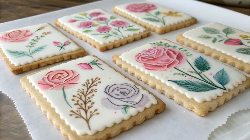 Painted Rosewater Sugar Cookies