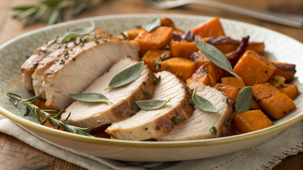 Turkey & sweet potato winter bake with sage
