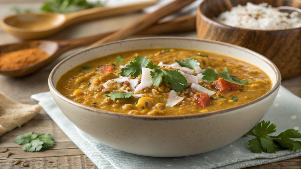 Vegetarian Lentil Coconut Curry Soup