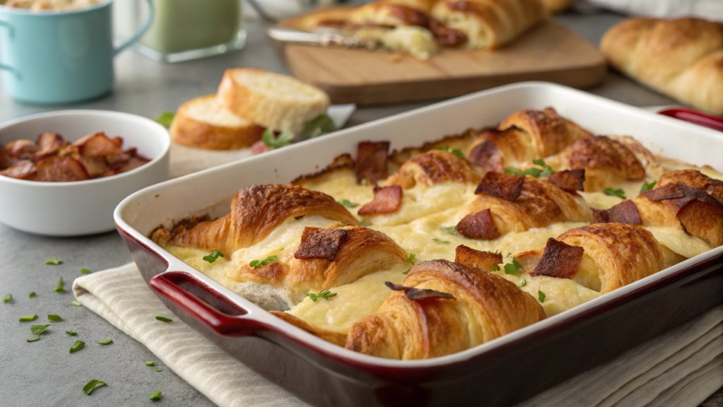 Bacon & brie croissant bake