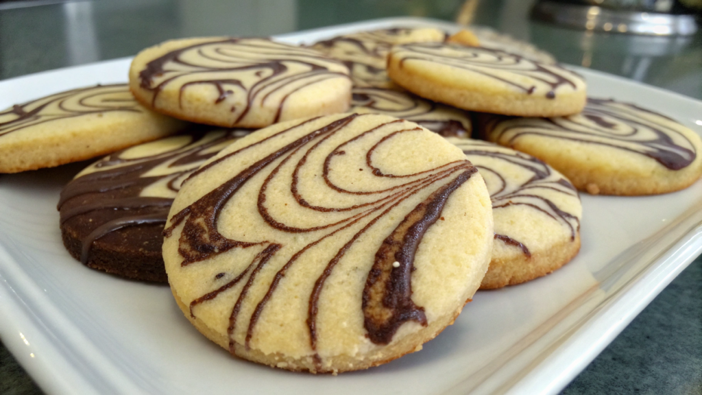 Chocolate Drizzle Marbled Shortbread