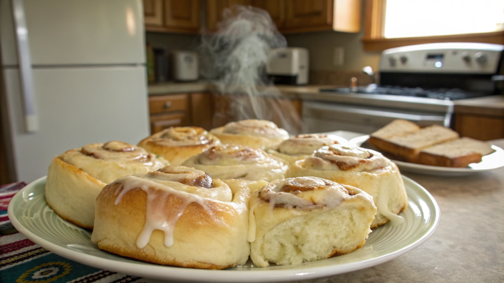 Cream cheese glazed overnight rolls