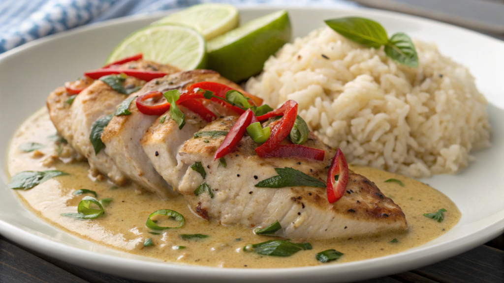 Thai coconut lime chicken with basil rice