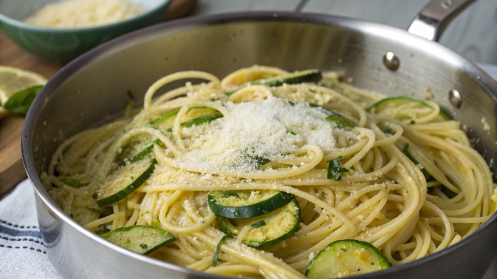 Zucchini Lemon Pasta With Parmesan in One Pot