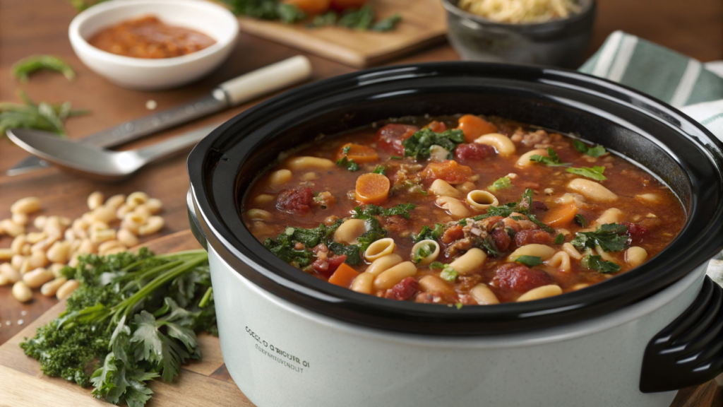 Slow Cooker Minestrone With Hidden Greens