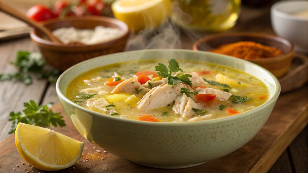 Greek lemon chicken soup ready in 20 minutes