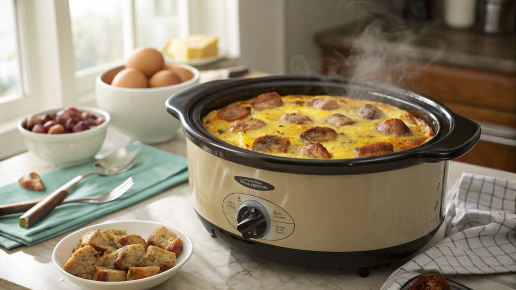 Crockpot sausage and egg casserole