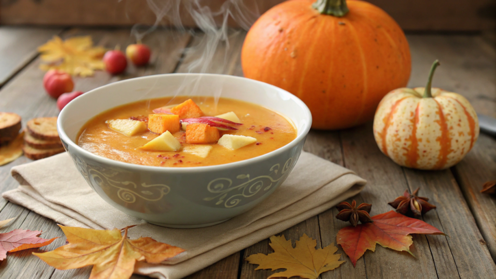 Fall pumpkin and apple bisque
