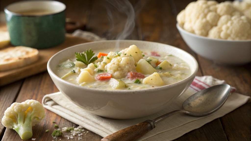 Healthy cauliflower chowder