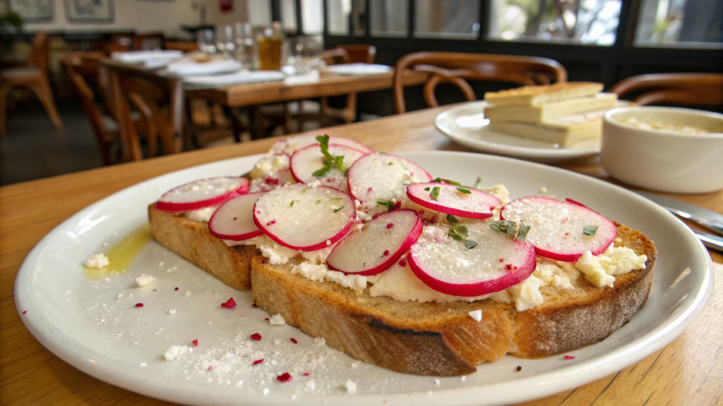 Radish Butter Toast French Bistro Style