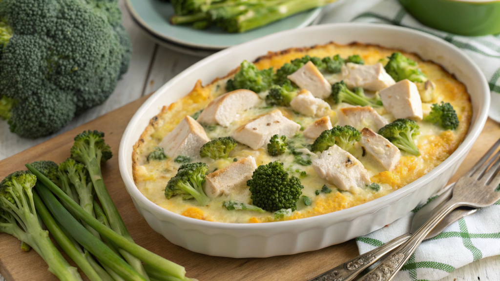 High-protein broccoli cheddar casserole (lightened up)