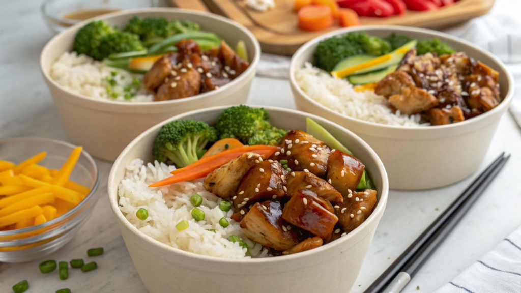 Japanese teriyaki chicken bowls for quick lunches